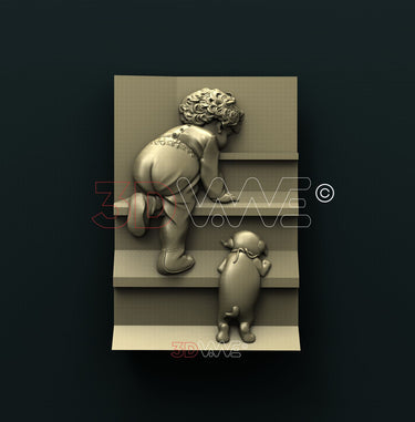 BABY AND PUPPY 3D STL 3DWave